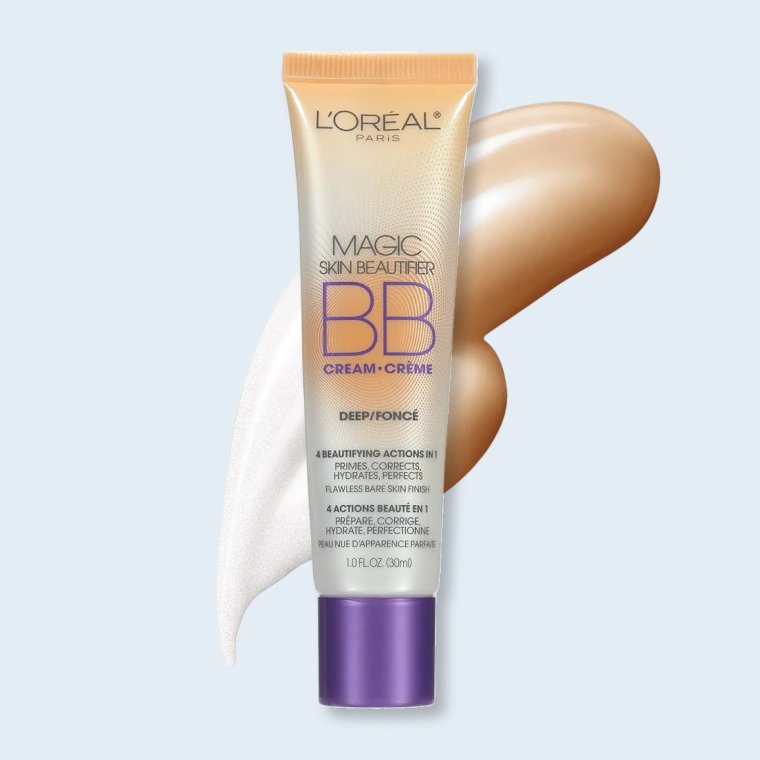 2026_MDC_TintedMoisturizer_BBCream L’Oreal Paris Magic BB Cream on a blue background