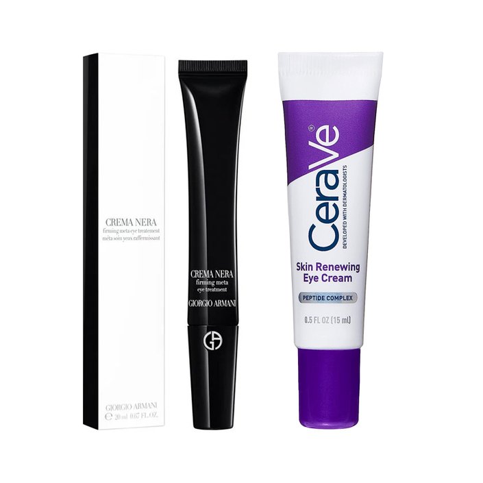 Giorgio Armani Beauty Crema Nera Meta Eye Treatment and CeraVe Skin Renewing Eye Cream
