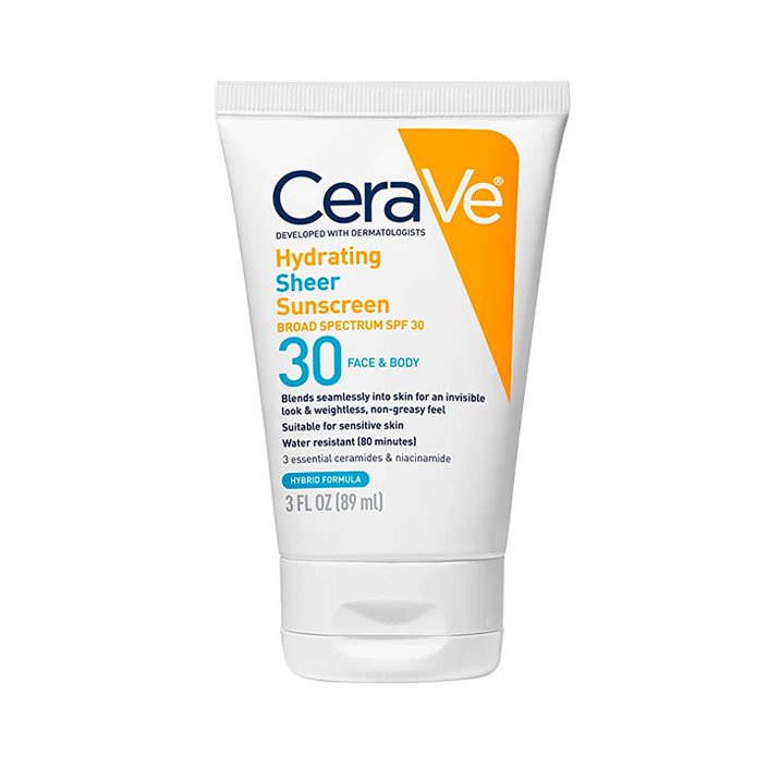 CeraVe Hydrating for Face and Body Sheer Sunscreen SPF 30