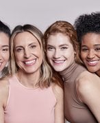 4 women with different skin tone complexions